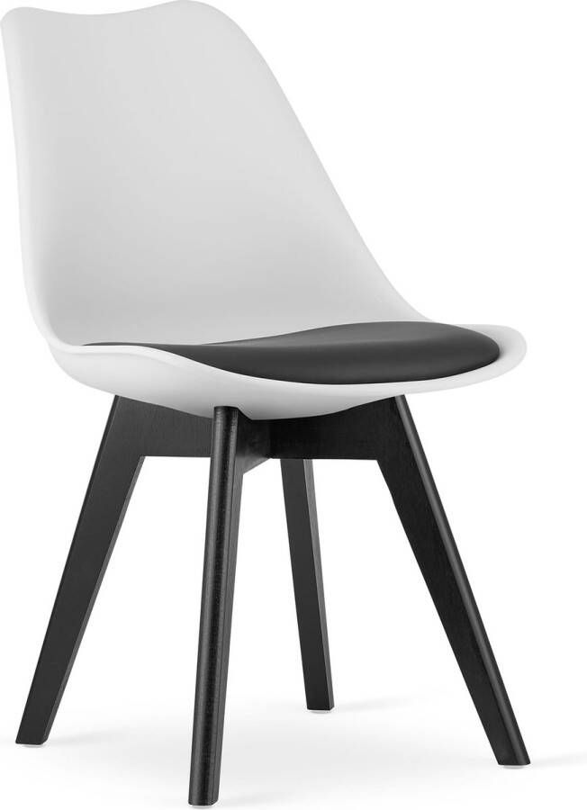 Viking Choice Mark eetkamerstoel eco leer zwarte poten wit zwart
