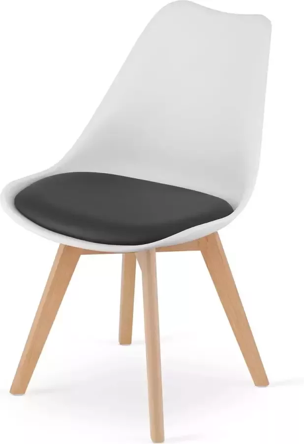 Viking Choice MARK Eetkamerstoel set van 4 eettafel stoelen wit zwart