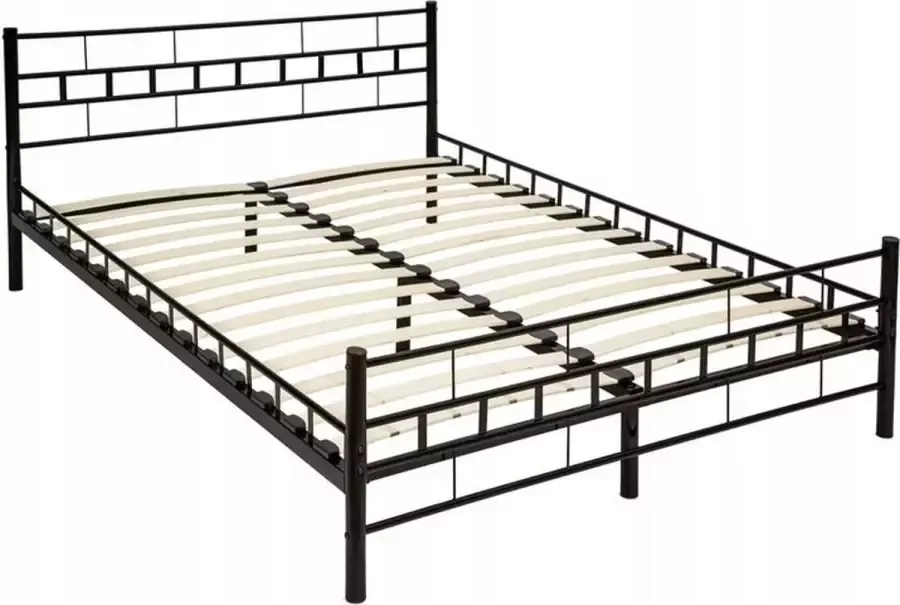 Viking Choice Metalen bedframe met lattenbodem 180x200 cm zwart