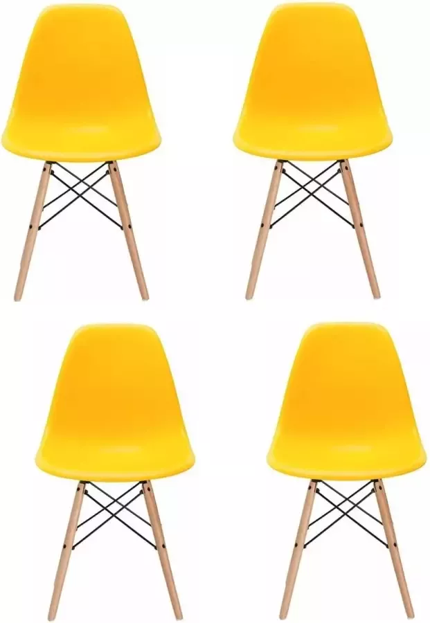 Viking Choice Milano design stoel geel 4 delige set keuken huiskamer AP Meubels
