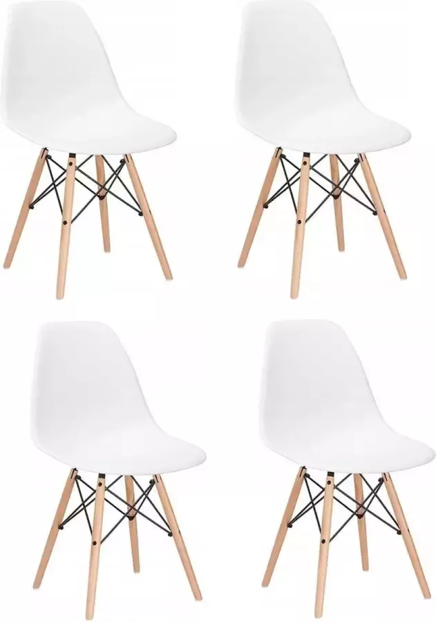 Viking Choice Milano design stoel wit 4 delige set keuken huiskamer AP Meubels