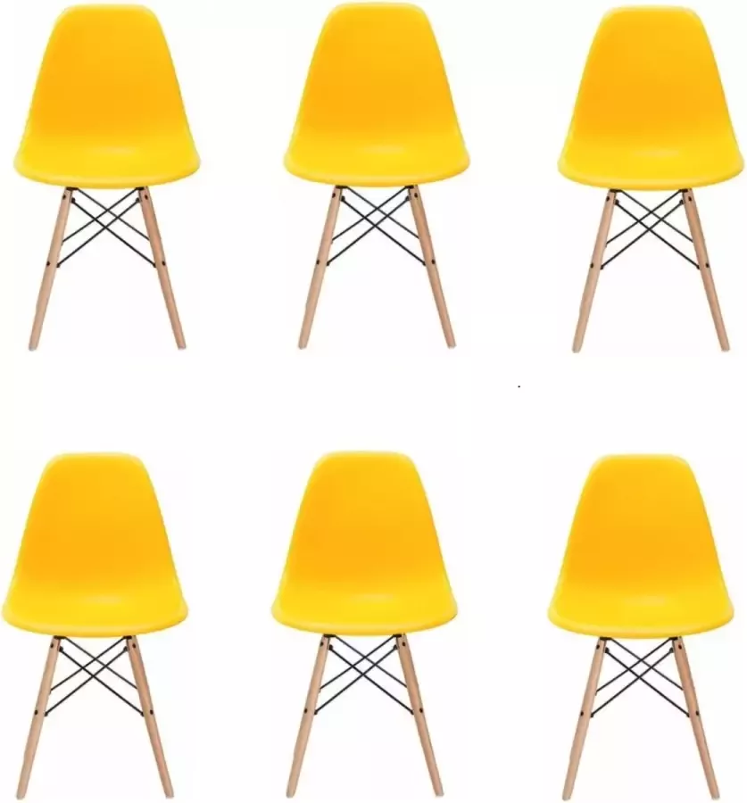 Viking Choice Milano Eetkamerstoel set van 6 kuipstoel geel