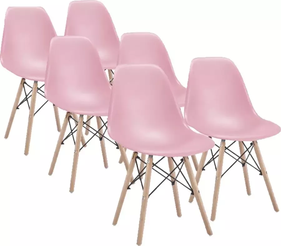 Viking Choice Milano eetkamerstoel set van 6 kuipstoel roze