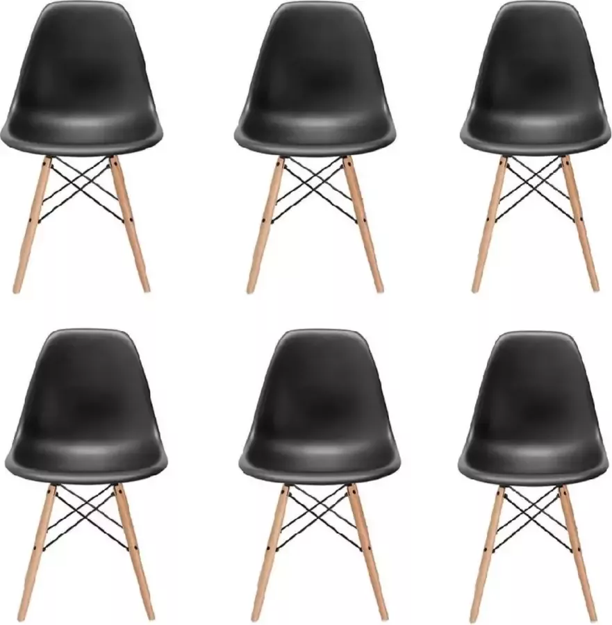 Viking Choice Milano eetkamerstoel set van 6 kuipstoel zwart