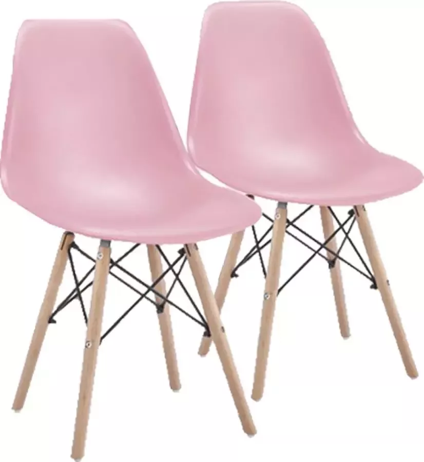 Viking Choice Milano Eetkamerstoelen set van 2 eettafel stoelen roze scandinavisch design