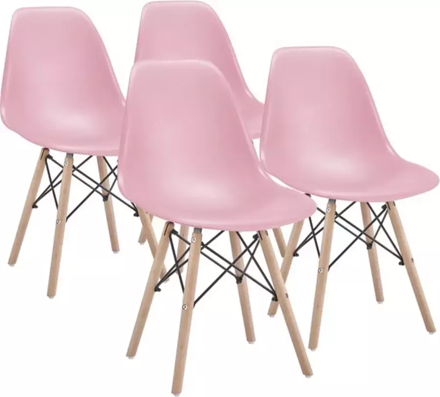 Viking Choice Milano eetkamerstoelen set van 4 kuipstoel roze