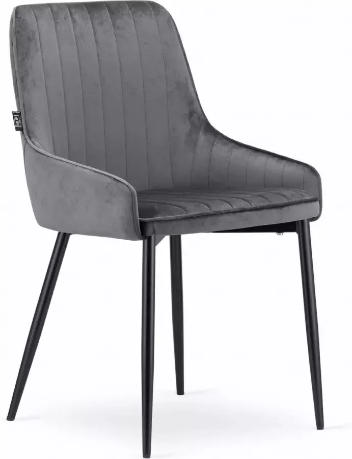 Viking Choice MONZA Velvet stoel set van 4 eetkamerstoelen donkergrijs