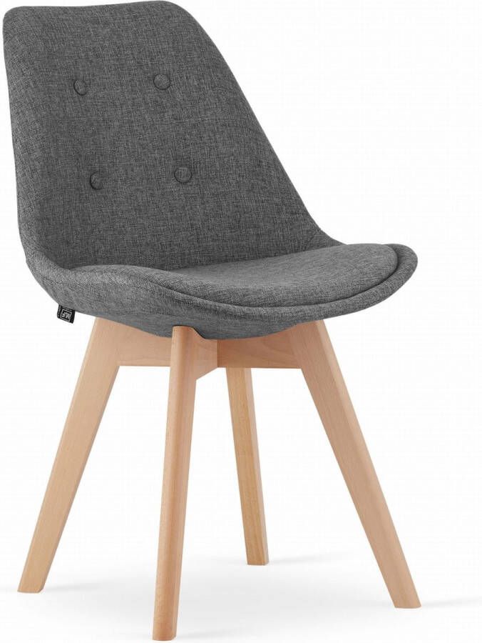 Viking Choice NORI Eetkamerstoel met knopen beuken poten grijs