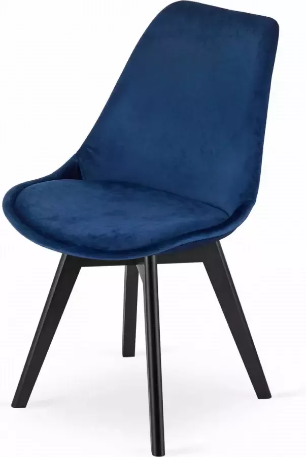 Viking Choice NORI Velvet eetkamerstoel set van 4 blauw zwart