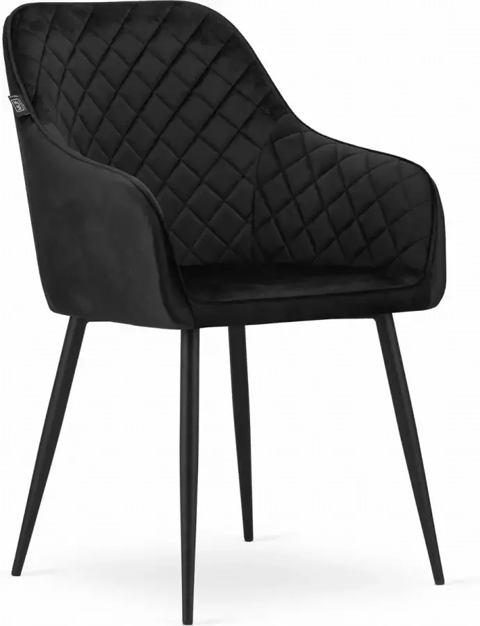 Viking Choice NUGAT Velvet eetkamerstoel set van 2 met leuning zwart