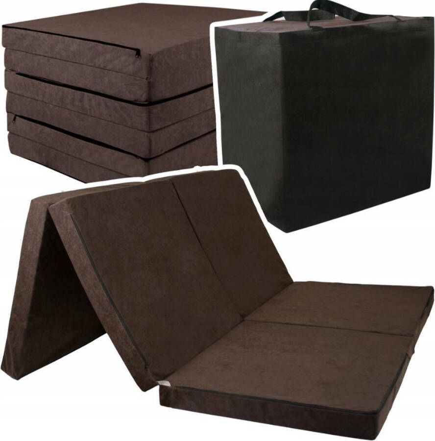 Viking Choice Opvouwbaar 2 persoons matras Wasbare hoes 195cm x 120cm x 7cm Bruin