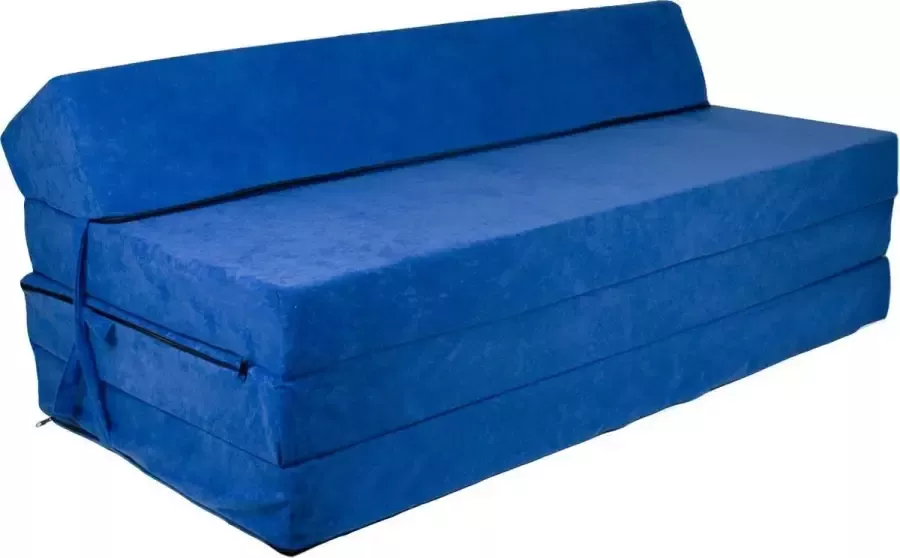Viking Choice Opvouwbaar matras met hoofdkussen Wasbare hoes 200cm x 120cm x 10cm Donkerblauw