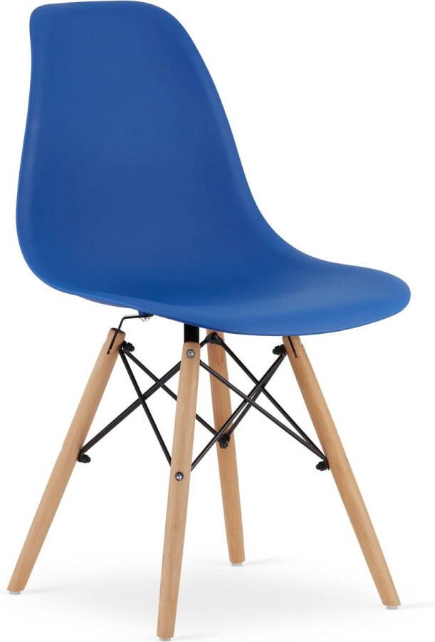 Viking Choice OSAKA Eetkamerstoelen set van 4 houten onderstel blauw