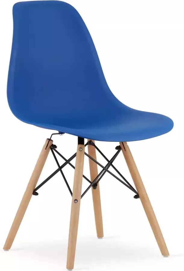 Viking Choice OSAKA Eetkamerstoelen set van 4 houten onderstel blauw