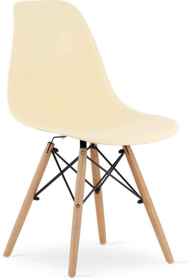 Viking Choice OSAKA Eetkamerstoelen set van 4 houten onderstel crème