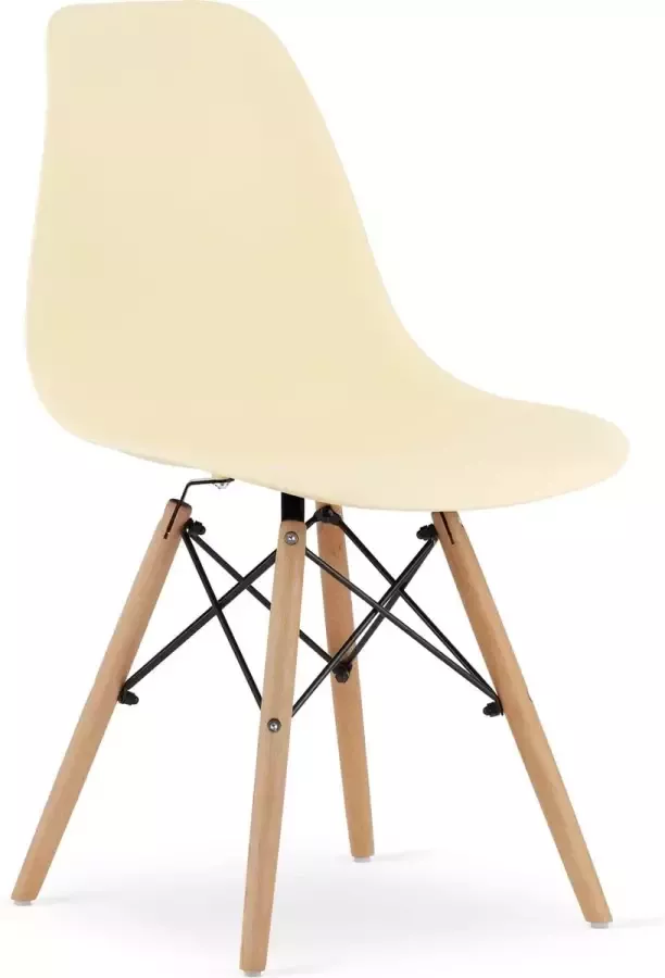 Viking Choice OSAKA Eetkamerstoelen set van 4 houten onderstel crème