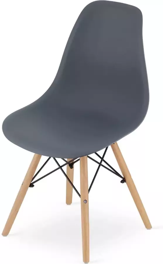 Viking Choice OSAKA Eetkamerstoelen set van 4 houten onderstel donkergrijs