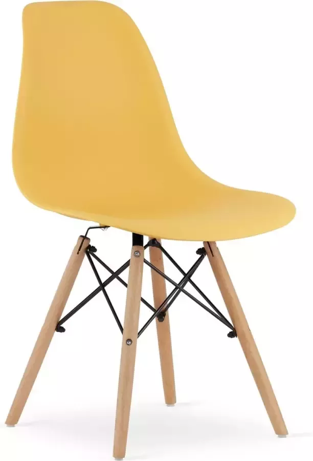 Viking Choice OSAKA Eetkamerstoelen set van 4 houten onderstel geel