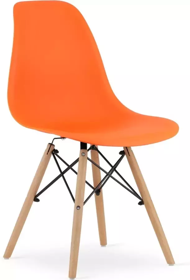 Viking Choice OSAKA Eetkamerstoelen set van 4 houten onderstel oranje