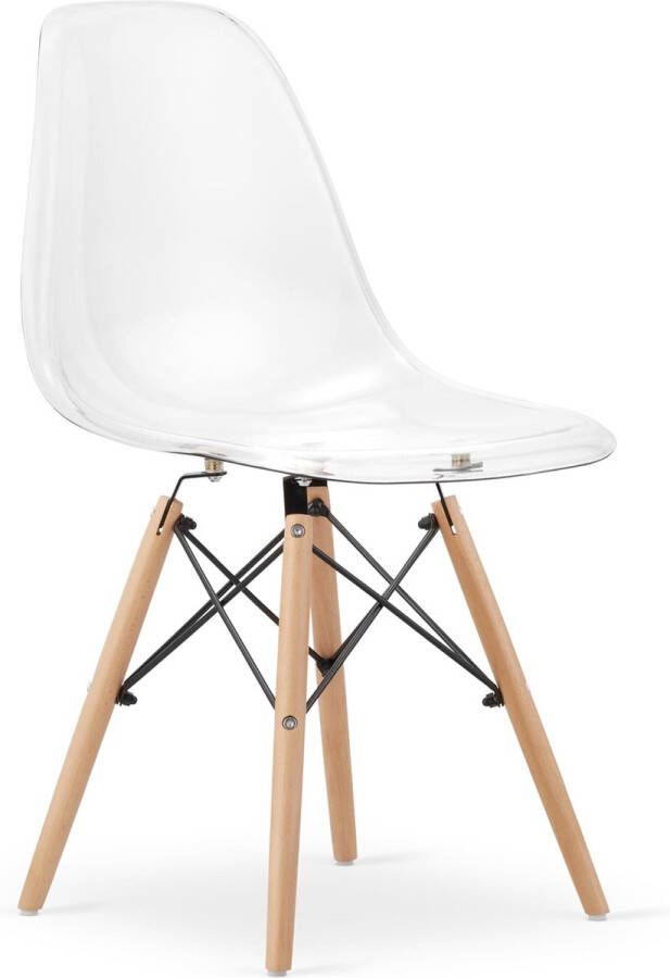 Viking Choice OSAKA Eetkamerstoelen set van 4 houten onderstel transparant