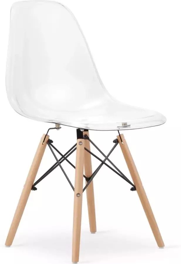 Viking Choice OSAKA Eetkamerstoelen set van 4 houten onderstel transparant
