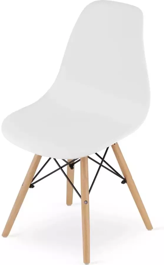 Viking Choice OSAKA Eetkamerstoelen set van 4 houten onderstel wit