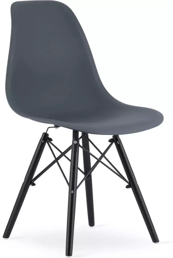 Viking Choice OSAKA Eetkamerstoelen set van 4 zwart onderstel donkergrijs