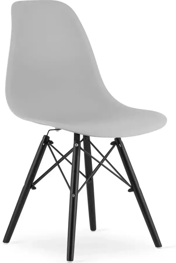 Viking Choice OSAKA Eetkamerstoelen set van 4 zwart onderstel grijs