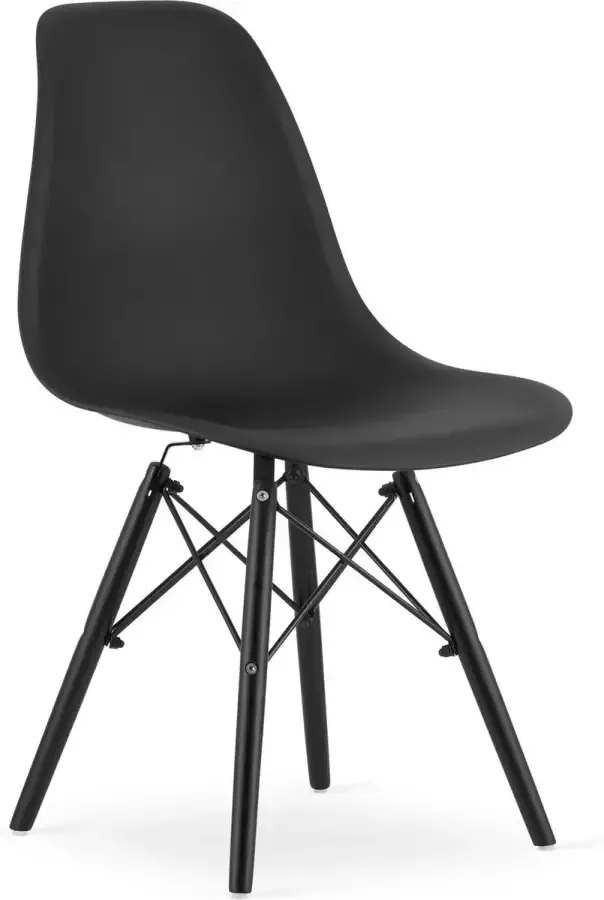 Viking Choice OSAKA Eetkamerstoelen set van 4 zwart onderstel zwart