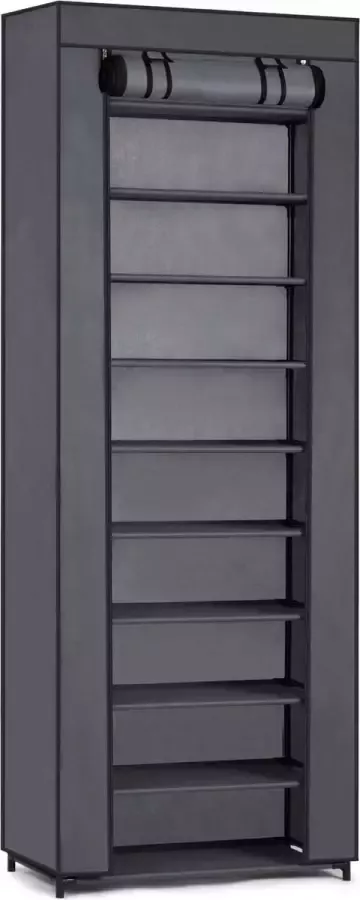 Viking Choice Schoenenkast van textiel 28x58x175 cm 10 planken grafiet