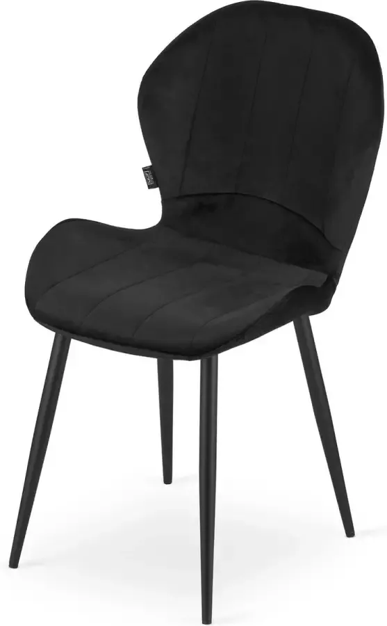 Viking Choice TERNI Velvet eetkamerstoel set van 4 eetstoelen zwart