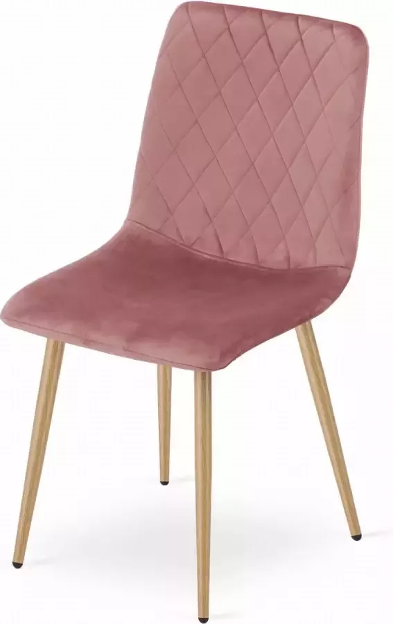 Viking Choice TURIN Velvet eetkamerstoel roze set van 4 eetstoelen