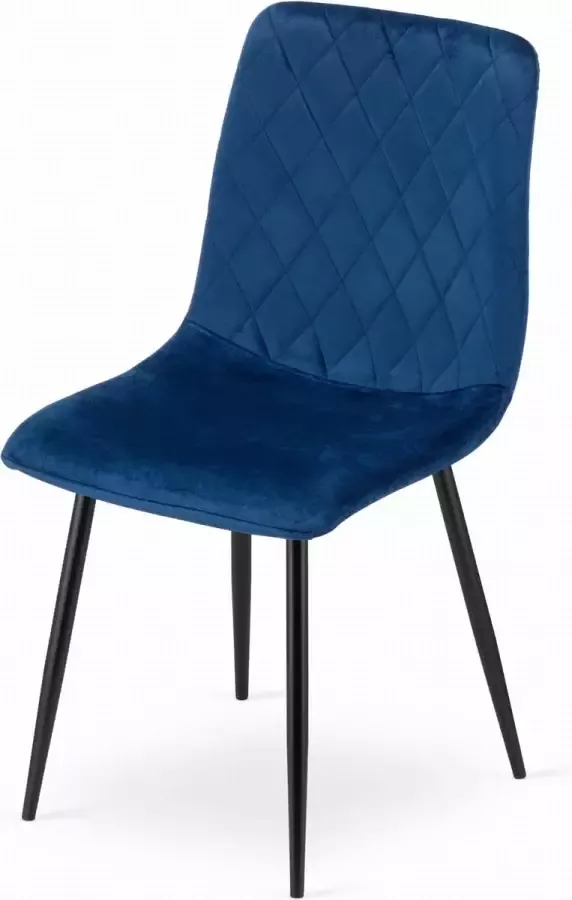 Viking Choice TURIN Velvet eetkamerstoel set van 4 eettafel stoelen blauw