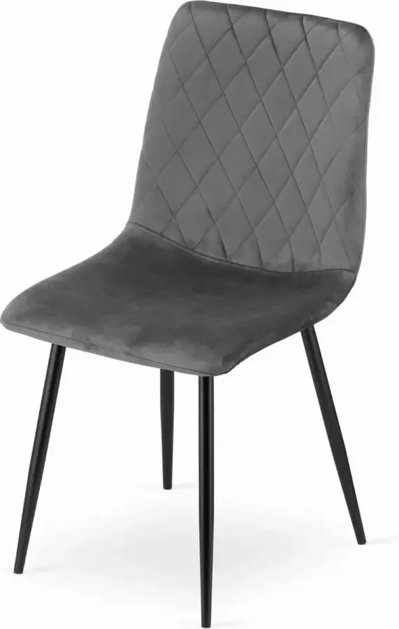Viking Choice TURIN Velvet eetkamerstoel set van 4 eettafel stoelen grijs