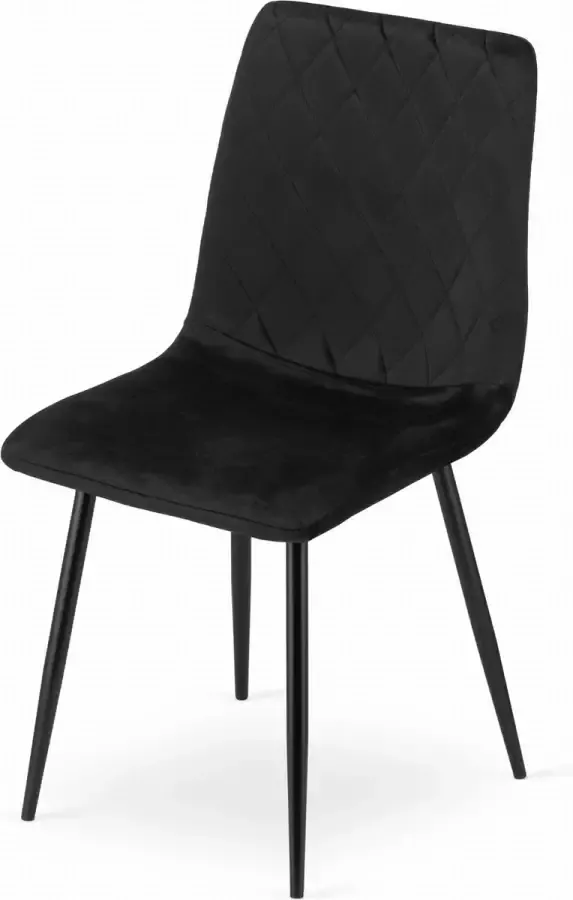 Viking Choice TURIN Velvet eetkamerstoel set van 4 eettafel stoelen zwart
