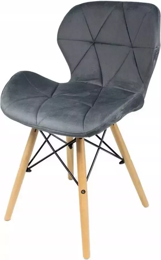 Viking Choice Velvet eetkamerstoel grijs set van 2 eettafel stoelen