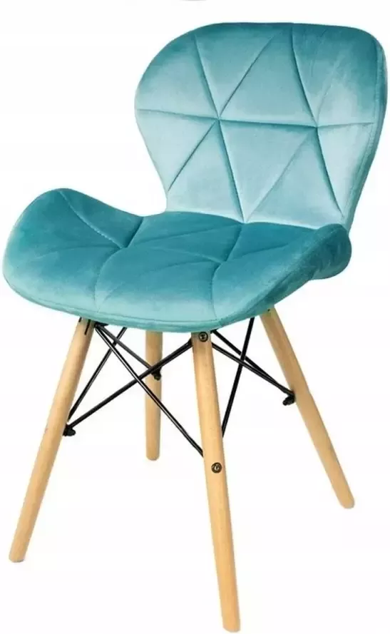 Viking Choice Velvet eetkamerstoel turquoise set van 2 eettafel stoelen