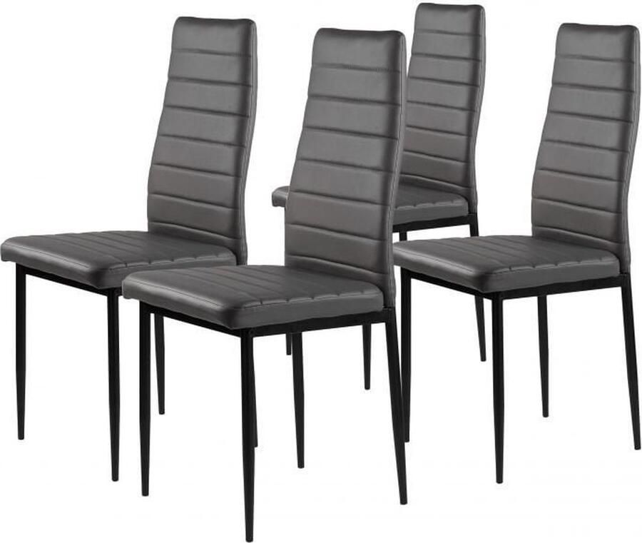 Viking Choice Duurzame Eetkamerstoelen 4 Stuks Kunstleer Draagkracht 120kg