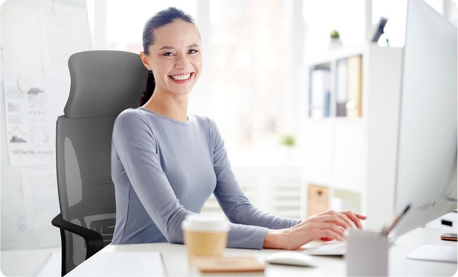 Viking Choice Ergonomische bureaustoel grijs 64x46x128 cm