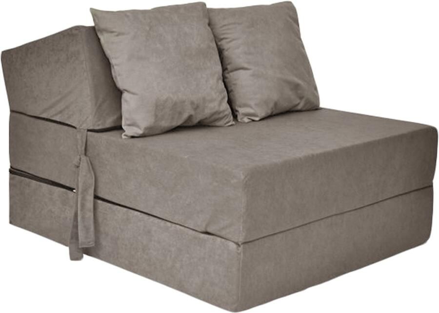 Viking Choice Grijze Logeermatras met kussen 70x200x15cm Opvouwbaar Ideaal voor Camping & Gasten