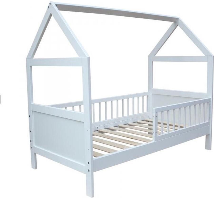 Viking Choice Huisbed 140x70 cm Peuterbed in Wit Vurenhout Scandinavisch Design