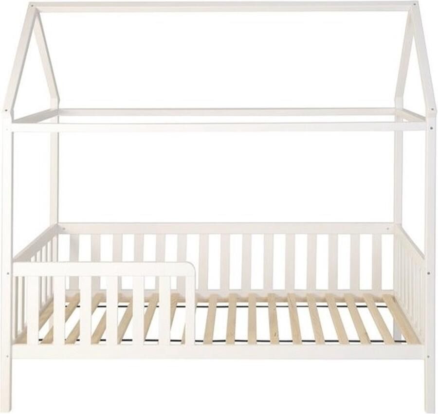 Viking Choice Huisbed huisje Houten kinderbed met hek 200 x 90 cm Wit
