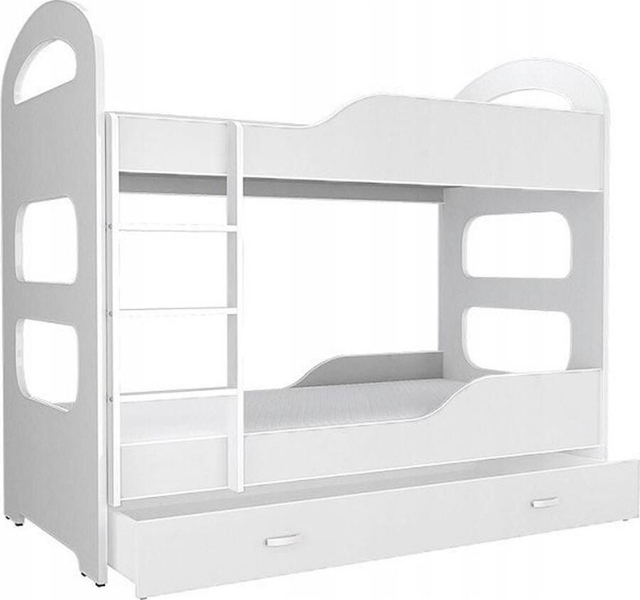Viking Choice Kinder Stapelbed Wit Incl. 2 Matrassen & Lade 160x80 cm