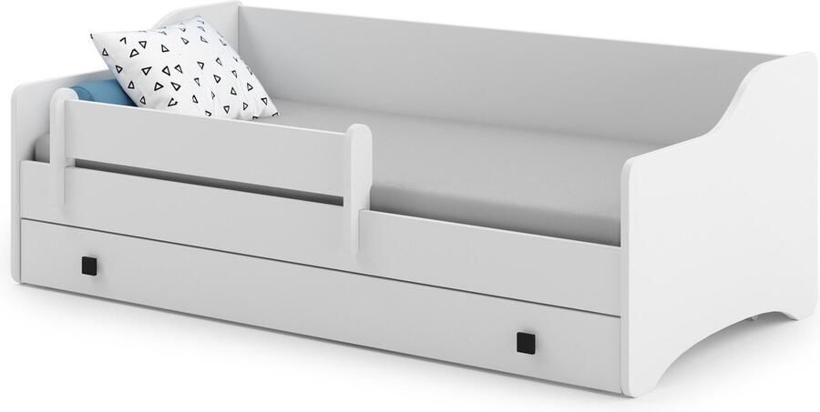 Viking Choice Kinderbed met matras en lade 160x80cm Wit Houten frame Inclusief valbeveiliging
