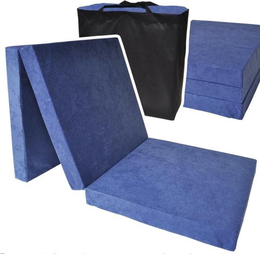 Viking Choice Logeermatras Extra Dik Navy Blauw Opvouwbaar Camping Matras 195x70x15 cm met Draagtas
