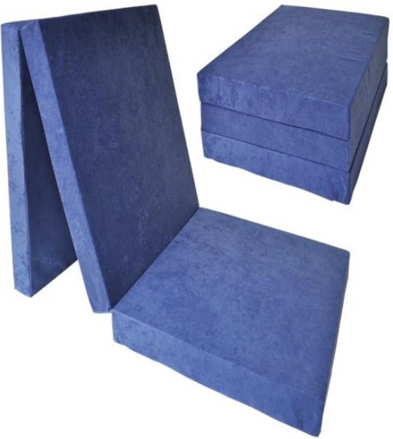 Viking Choice Logeermatras Extra Dik Navy Blauw Opvouwbaar Camping Matras 195x80x15 cm