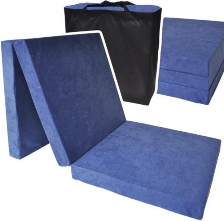 Viking Choice Logeermatras Navy Blauw Opvouwbaar Camping Matras 195x70x8 cm Huisstofmijtwerend