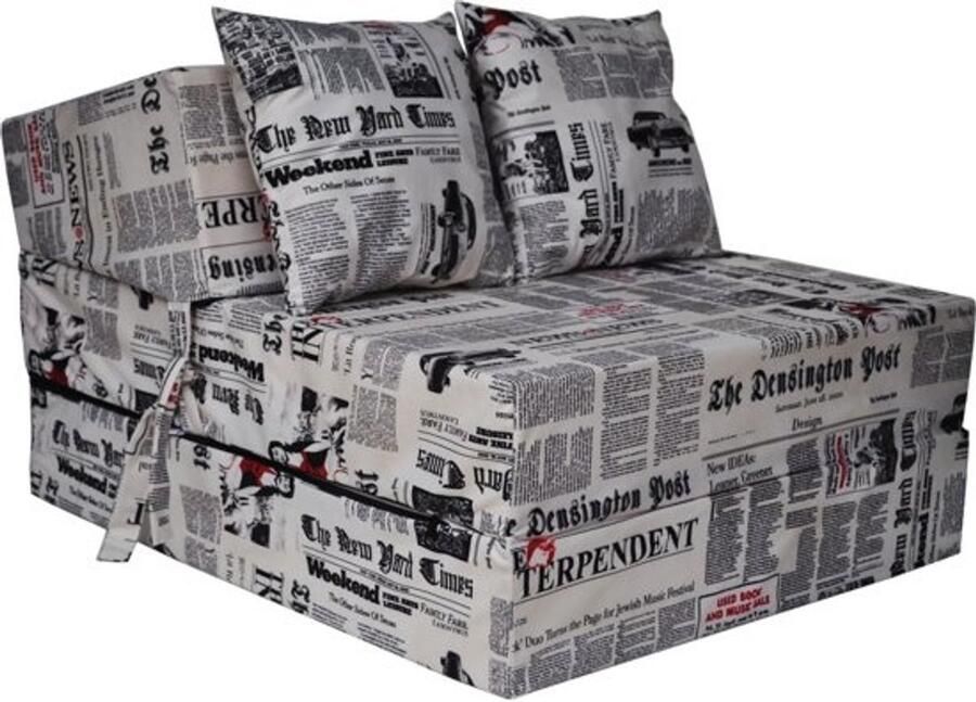 Viking Choice Luxe logeermatras 'Newspaper' Opvouwbaar camping matras 200x70x15 cm Met kussens Huisstofmijtwerend
