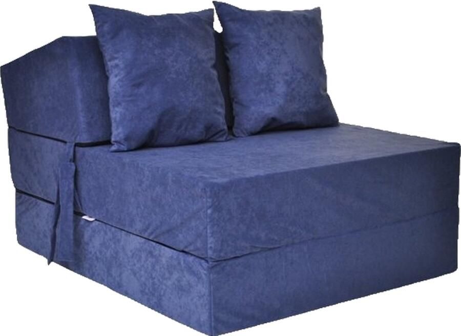 Viking Choice Luxe Opvouwbare Logeermatras Navy Blauw Camping Matras 200x70x15 cm Met Kussens