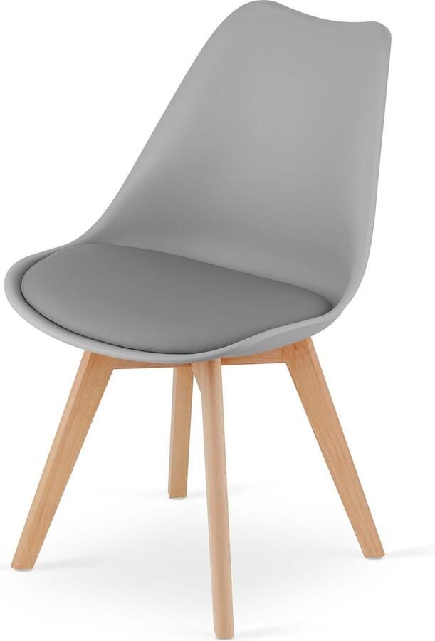 Viking Choice Mark eetkamerstoel 49x48x82cm eco leer beuken poten grijs